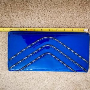 Blue patent leather wallet